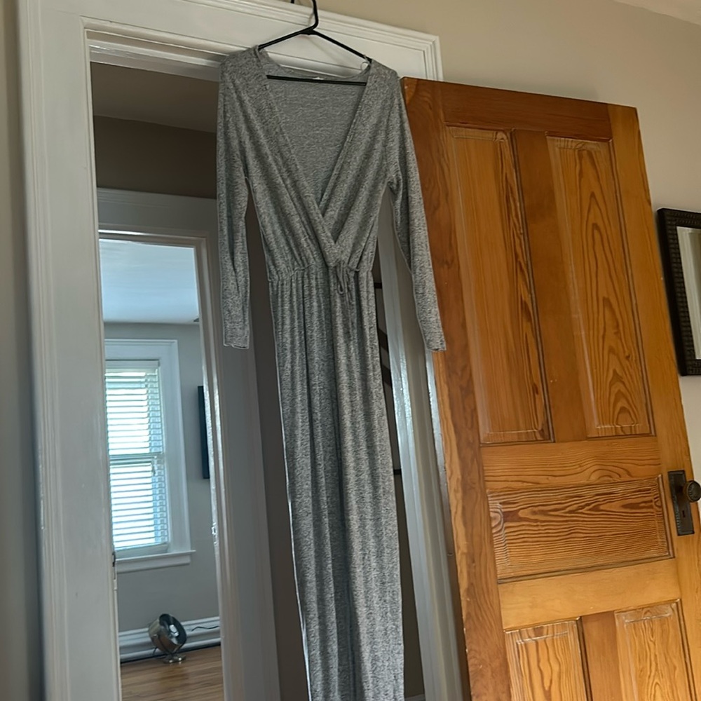 Boutique heather gray jogger jumpsuit